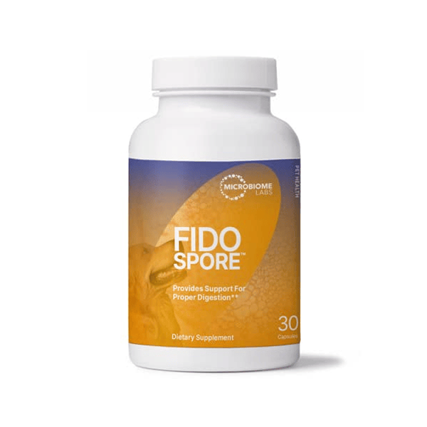 Microbiome Labs Fidospore - Dog Probiotics for Digestive Health & Immune Support - Spore-Forming Pet Probiotics for Dogs & Cats Gut Health - Flavored with Grass Fed Beef Liver (30 Capsules)