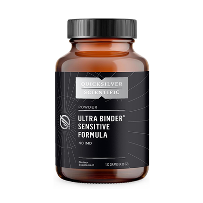 Quicksilver Scientific Ultra Binder Sensitive Formula - Gut Health Supplement with Activated Charcoal, Bentonite Clay - Cleansing Support Powder (120g)