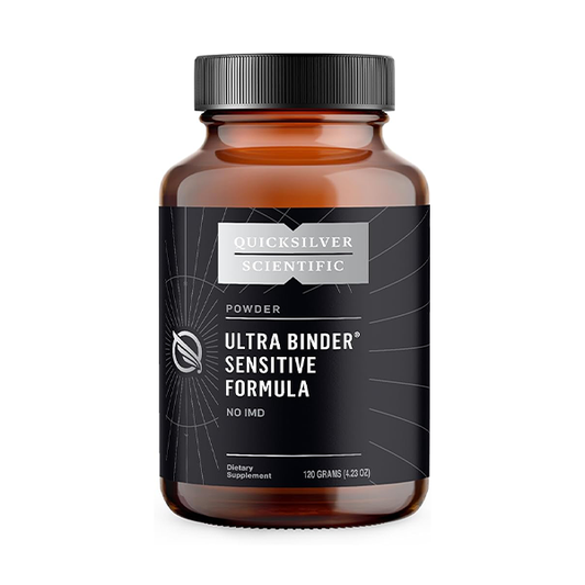 Quicksilver Scientific Ultra Binder Sensitive Formula - Gut Health Supplement with Activated Charcoal, Bentonite Clay - Cleansing Support Powder (120g)