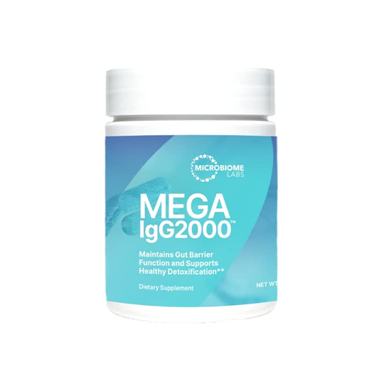 Microbiome Labs Mega IgG2000 Gut Health Powder for Women, Men & Kids 2+ - IgG Immunoglobulin Supplement for Digestive Health Support - Dairy-Free Bovine Colostrum Supplement Alternative (2.1 Ounces)