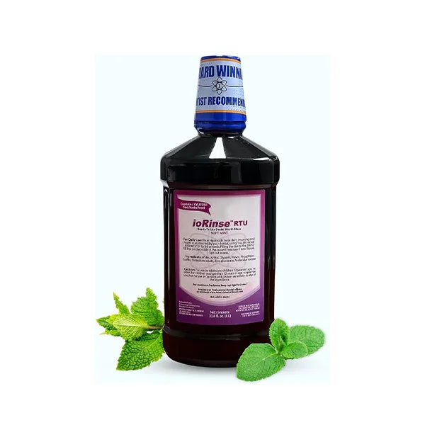 ioRinse Ready-to-Use (RTU) Mouthwash for Fresher Breath Zero Alcohol - Soft Mint Flavor, 1L