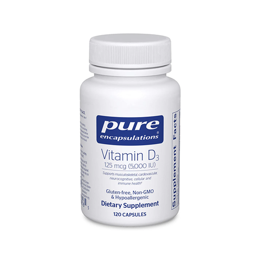 Pure Encapsulations Vitamin D3 125 mcg (5,000 IU) - Supplement to Support Bone, Joint, Breast, Heart, Colon, and Immune Health* - with Vitamin D - 120 Capsules