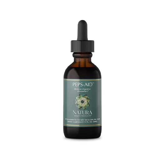Natura Health Products, Peps-Aid Supplement - Soothes Digestive Discomfort & Neutralizes Excess Stomach Acidity - Featuring Turkey Rhubarb, Cinnamon, German Chamomile, Lemon Balm (2 Fl Oz.)