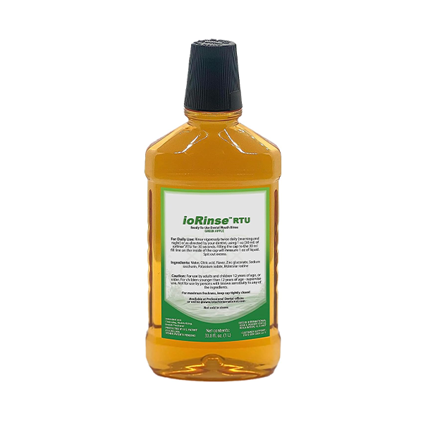 ioRinse Ready-to-Use (RTU) Mouthwash for Fresher Breath Zero Alcohol - Green Apple Flavor, 1L