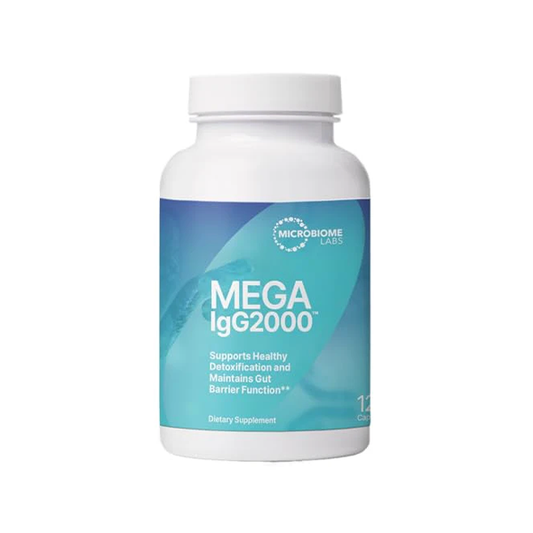 Microbiome Labs Mega IgG2000 Capsules - Dairy Free Bovine Colostrum Supplement Alternative - Immunoglobulin Supplement from Bovine Serum to Support Digestive Health (120 Capsules)