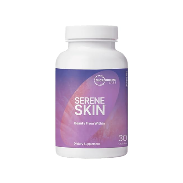 Microbiome Labs SereneSkin - Spore Based Probiotic Complex with Vitamin K2 MK7 for Skin Clarity & Gut Health Support - Daily Probiotic Skincare - Soothe The Gut-Skin Axis (30 Capsules)