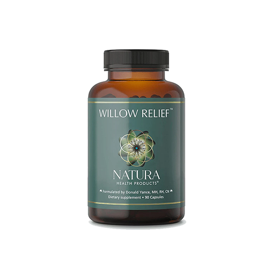 Natura Health Products Willow Relief Supplement - Enhances Muscle Relaxation - Featuring White Willow Bark, Turmeric, Boswellin Super Indian Frankincense, Corydalis Rhizome (90 Capsules)