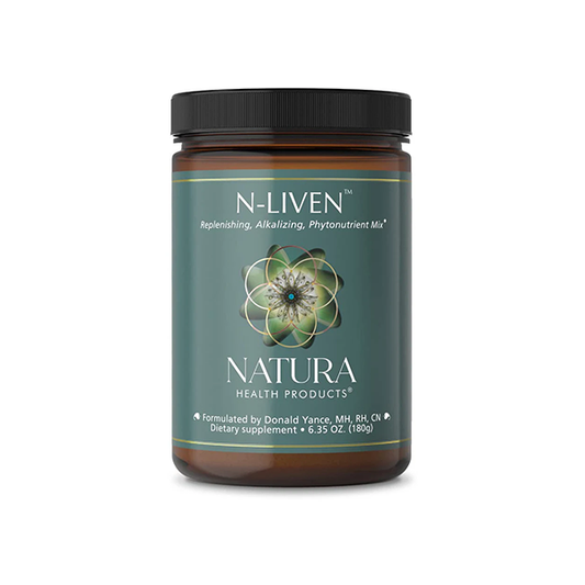 Natura Health Products N-liven Supplement - Organic Superfood Greens Powder Drink - Including Spirulina & Chlorophyll - Premier Blend of Barley Grass, Kale, Spinach, Goji Berry, Raspberry (180 Grams)