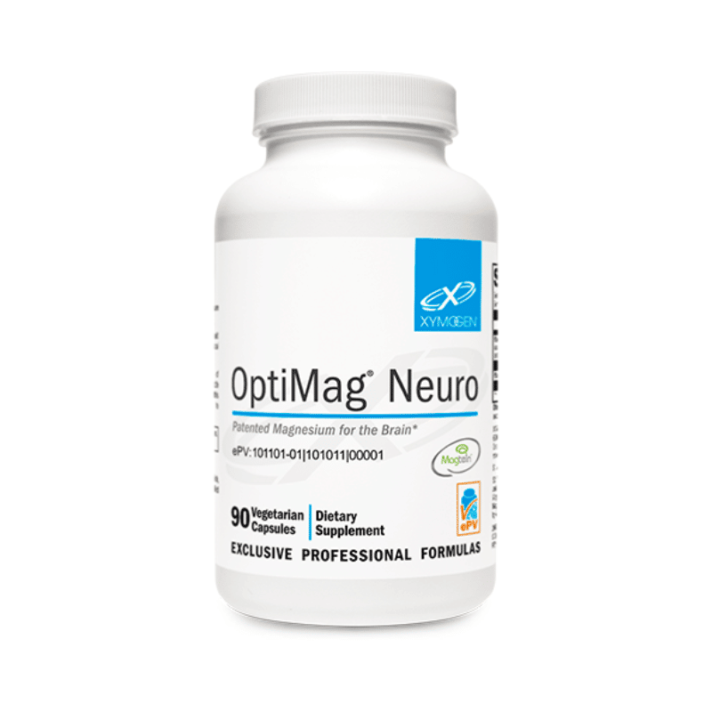 XYMOGEN OptiMag Neuro - Magnesium L-Threonate, Magnesium Malate + Magnesium Glycinate Chelated Magnesium to Support Brain Health - Supports Relaxation + Stress Management (90 Capsules)