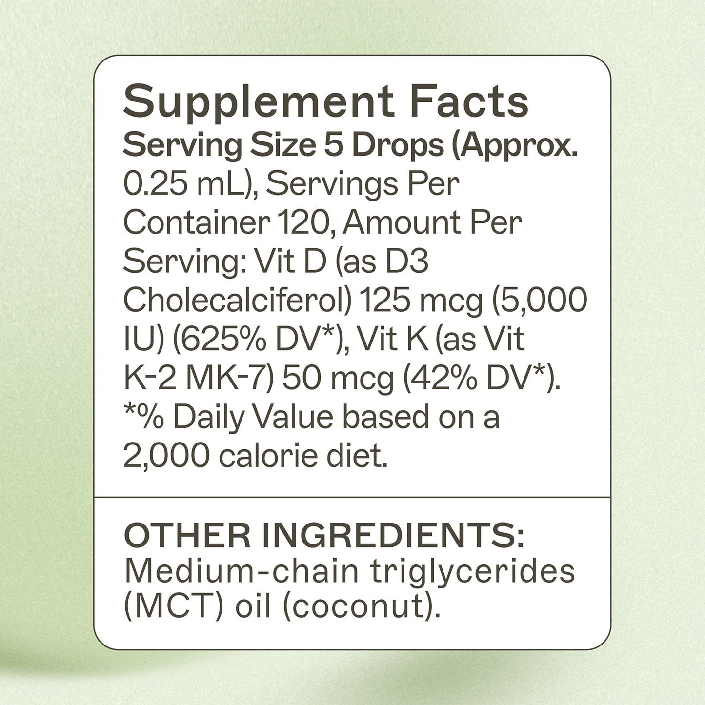 Vitamine D3/K2 5 000 UI Liquide