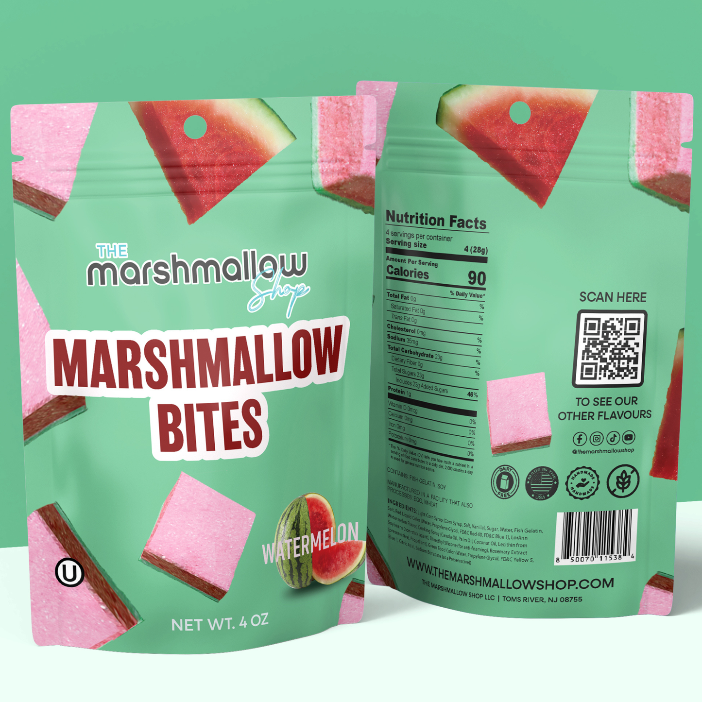 Marshmallow Bites - Sweet Candy Coated Fluffy Marshmallow Snacks Mix Flavours