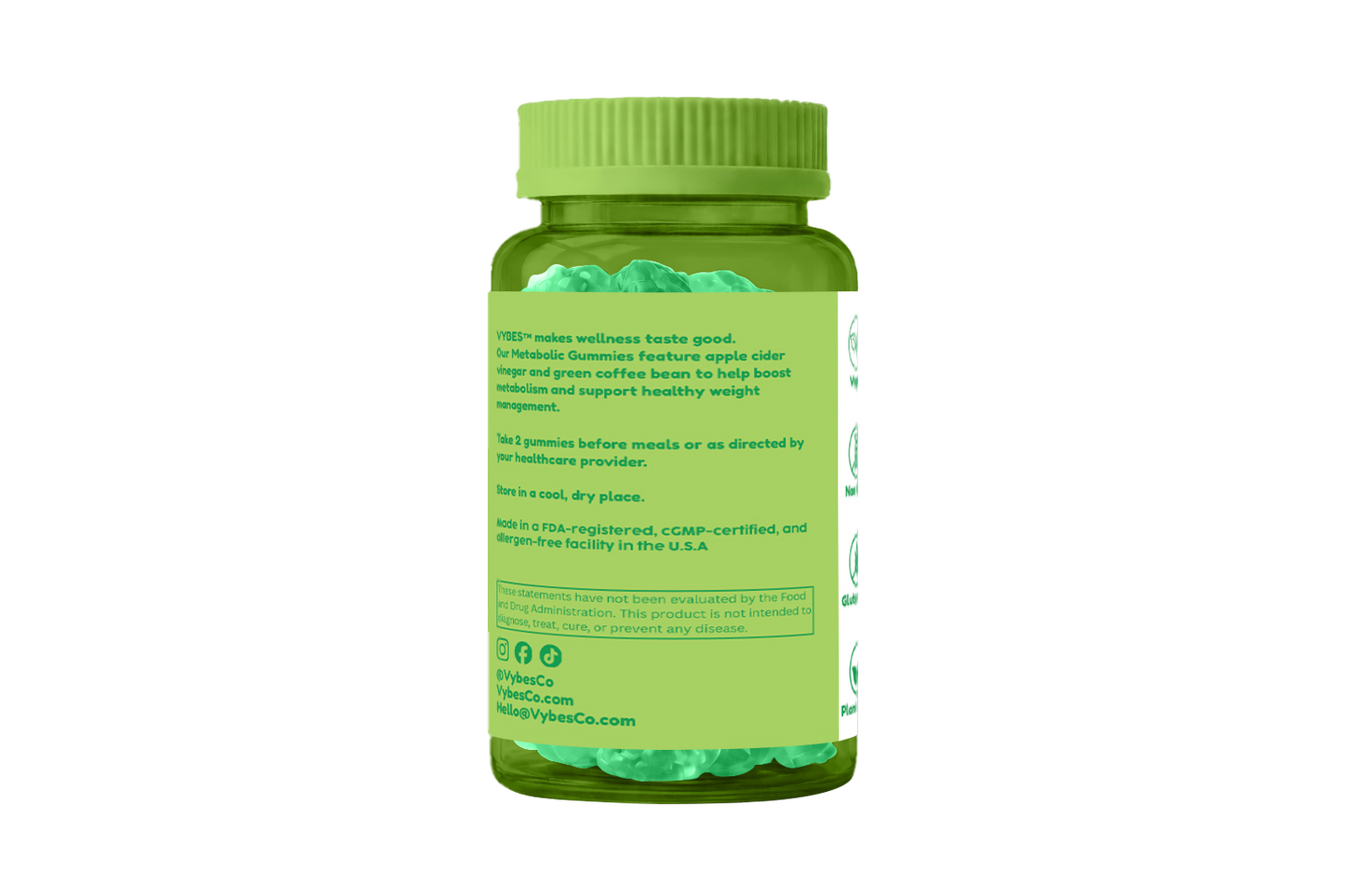 Vybes Metabolic Support Gummies – Metabolism & Energy Balance Formula – 60 Gummies