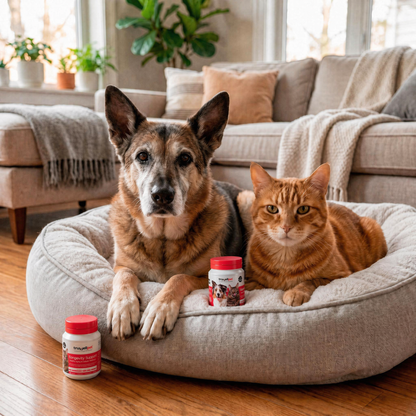 TruWell Pet Longevity Support Soft Chews for Dogs & Cats — Healthy Aging & Cellular Wellness with CoQ10, Lion's Mane, Omega-3 & Antioxidants — Beef Flavor, 60 Chews