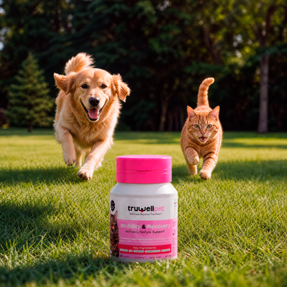 TruWell Pet Mobility & Recovery Soft Chews for Dogs & Cats — Joint Support with Glucosamine, MSM, Turmeric, Boswellia & Green Lipped Mussel — Bacon Flavor, 60 Chews