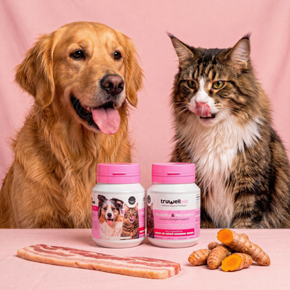 TruWell Pet Mobility & Recovery Soft Chews for Dogs & Cats — Joint Support with Glucosamine, MSM, Turmeric, Boswellia & Green Lipped Mussel — Bacon Flavor, 60 Chews