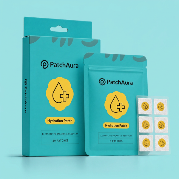 PatchAura Hydration Patch – Electrolyte Balance & Recovery Support, Rehydration & Endurance Boost, Daily Wellness Patches (30 Patches)