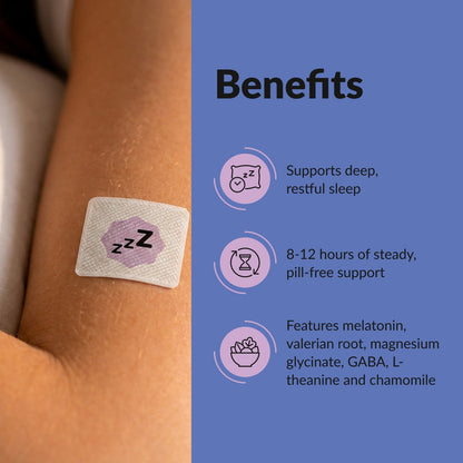 PatchAura Sleep Patch – Deep Sleep & Recovery Support, Relaxation & Nighttime Rest Aid, Long-Lasting Wellness Patches (30 Patches)