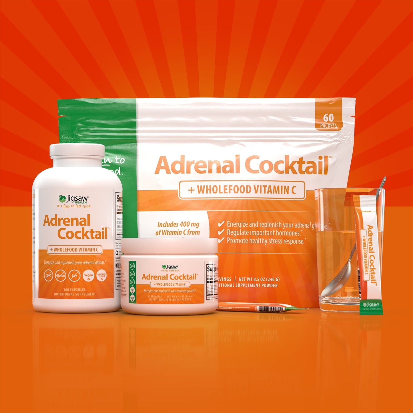 Jigsaw Adrenal Cocktail™ + Vitamine C alimentaire complète