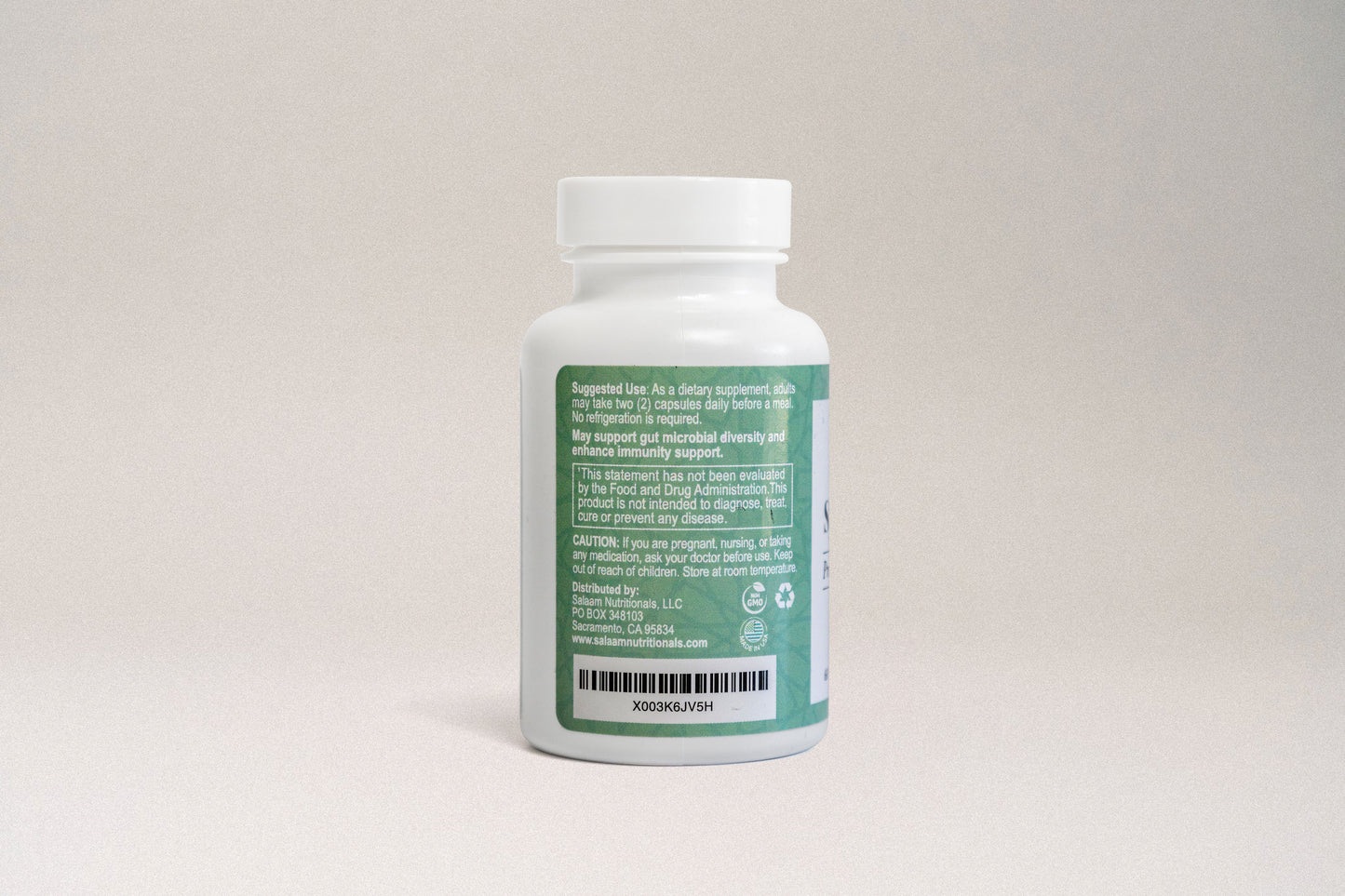 Synbiotic Plus - Probiotics + Prebiotics 3.5 Billion CFU Veggie Capsules - 60 Count | Salaam Nutritionals