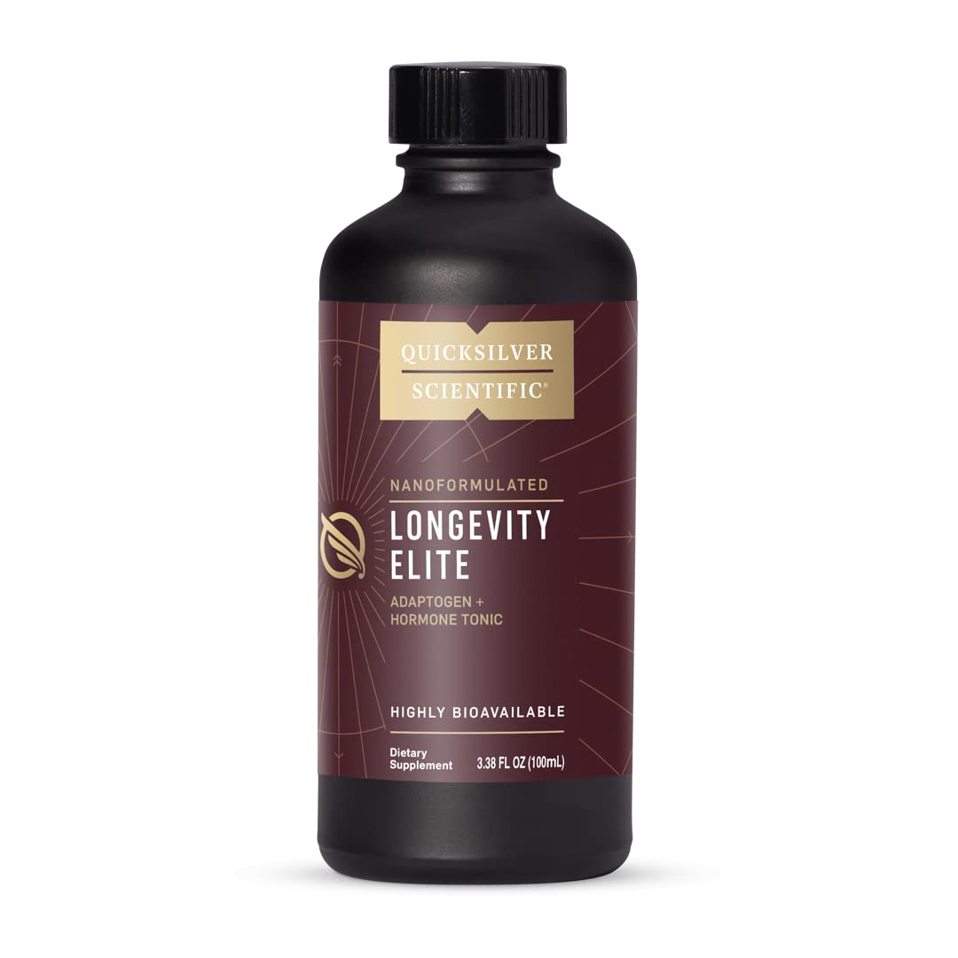 Quicksilver Scientific Longevity Elite - Liposomal Adaptogen + Pregnenolone Tonic - Herbal Supplements Designed for Age Optimization Support While Targeting AMPK, Sirtuins + Telomeres (100ml)