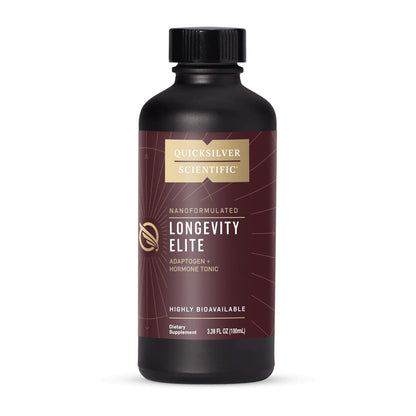 Quicksilver Scientific Longevity Elite - Liposomal Adaptogen + Pregnenolone Tonic - Herbal Supplements Designed for Age Optimization Support While Targeting AMPK, Sirtuins + Telomeres (100ml)