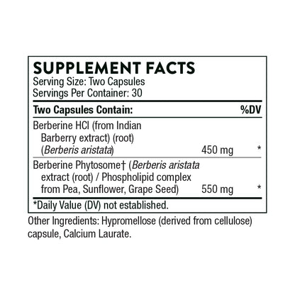 Thorne Berberine - Dual Action Formula with Phytosome Plus Botanical Extract - 60 Capsules