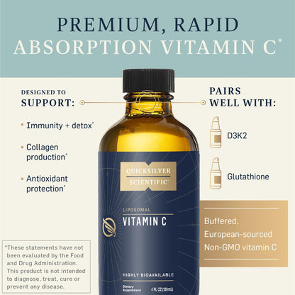 Quicksilver Scientific Liposomal Vitamin C - 1000mg Buffered Liquid - (4oz / 120ml)