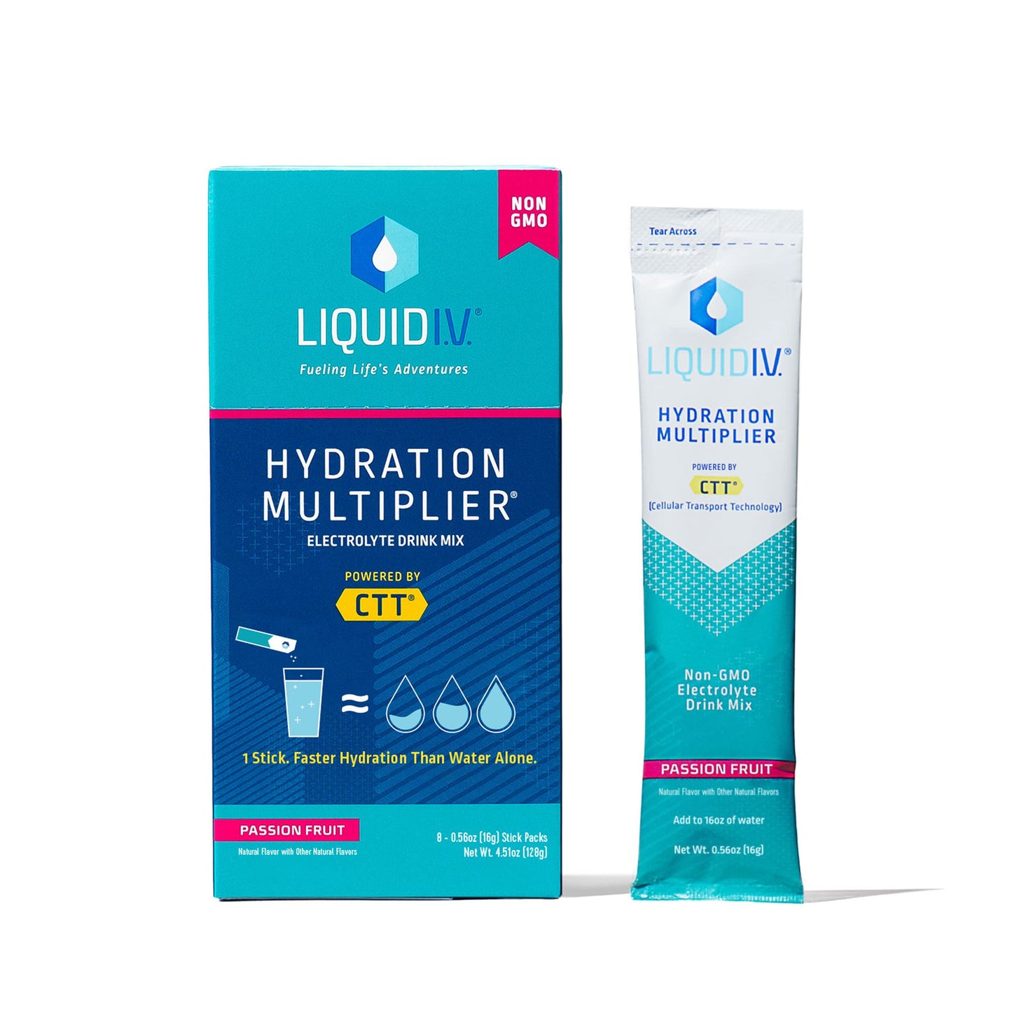 Liquid I.V. Hydration Multiplier - Passion Fruit - Hydration Powder Packets, Electrolyte Drink Mix - 8 Sticks