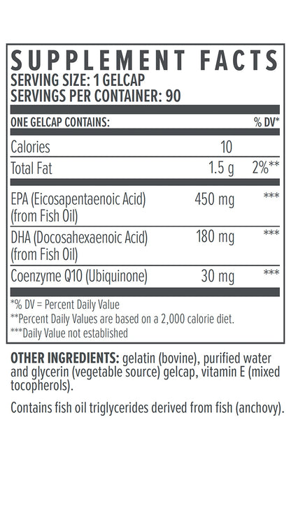 Biote Nutraceuticals - OMEGA 3 + CoQ10 - 90 gel caps