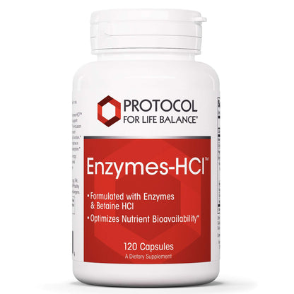 Protocol Enzymes-HCl - Betaine HCl and Digestive Enzymes with Bromelain - 120 Caps