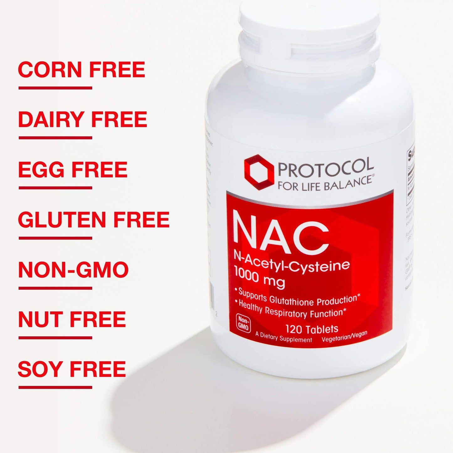 Protocol NAC 1,000mg - N-Acetyl-Cysteine Supplement - 120 Tablets